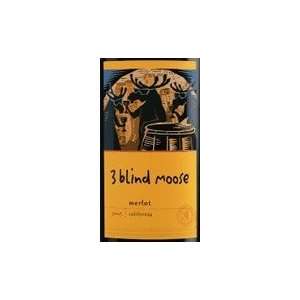  3 Blind Moose Merlot 2006 750ML Grocery & Gourmet Food