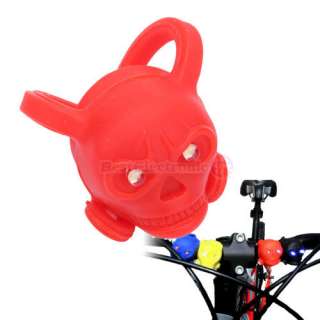 2x cycling Bike Cute Skull Safety Rear Led Light red  