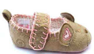 Brown pink cat Mary Jane toddler baby girl shoes size 2 3 4  