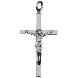  Silver 40x24mm plain block Crucifix Jewelry