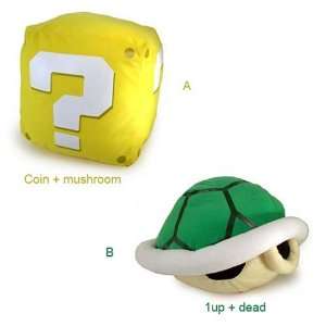 Nintendo Super Mario Bros Sound Plush Figure Set of 2   Question Block 