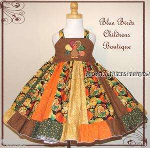 THANKSGIVING Turkey Fall Autumn Dress BBCB Boutique PAGEANT Holiday 2T 