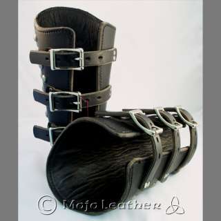Black Leather Studded Arm Bracers Armor SCA LARP Faire  