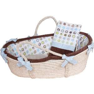    Bubbles Moses Basket in blue or green by Doodlefish Kids Baby