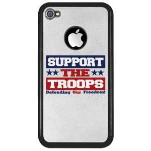 iPhone 4 or 4S Clear Case Black Support the Troops Defending Our 
