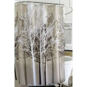  Forest Beige Fabric Shower Curtain