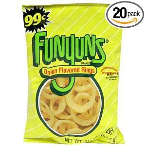Funyuns Onion Snacks, 2.25 Ounce Large Value Line Bags (Pack of 20 