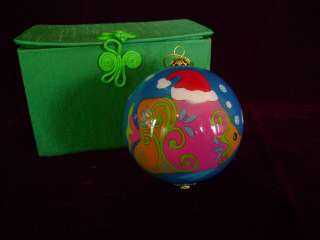 LI BIEN Fish Picture Painted   Christmas Ornament In Satin Box 