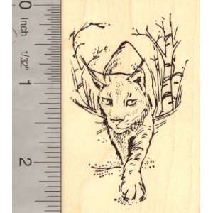  Lynx Rubber Stamp, Wildlife Bobcat, Cat Arts, Crafts 