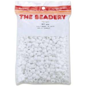  The Beadery 6 by 9mm Barrel Pony Bead, White, 900 Pieces 
