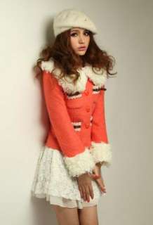 Snowflake Winter Fluffy Sweet Short Style Lace Temperanment Ladylike 