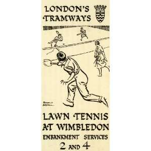  1924 Line Cut F. P. Restall London Tramway Tennis Match 