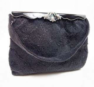 Spritzer & Fuhrmann FRANCE Vintage Beaded Black Handbag  