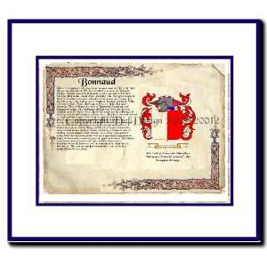  Bonnaud Coat of Arms/ Family History Wood Framed