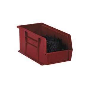     Red Plastic Stack Hang Bin Boxes, 11 x 10 7/8 x 5