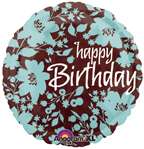 BALLOONS new TEAL BLUE & BROWN flowers BIRTHDAY party  