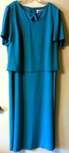   Teal Blue Floor Length Special Occasion Mother of the Bride Dress
