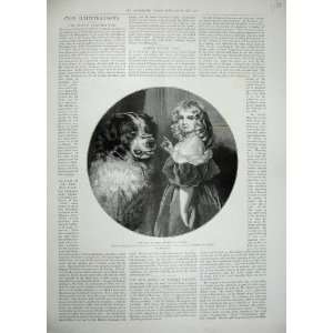  1897 Portrait Duchess Teck Little Girl Pet Dog Landseer 