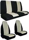 NEW OFF WHITE BLACK HIGH BACK CAR RACING SEAT COVERS (Fits 1978 Ford 
