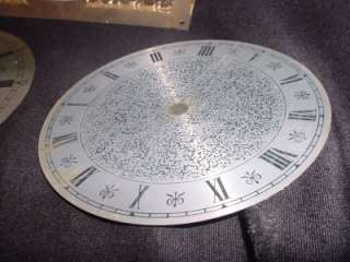 Vintage Metal Clock Dials Pans Waltham Ornate Pearl Raised Dial and 