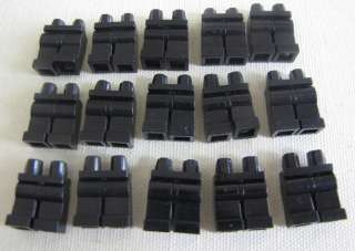 LEGO LOT OF 15 PLAIN BLACK PANTS MINIFIG LEGS HIPS BODY PARTS PIECES 