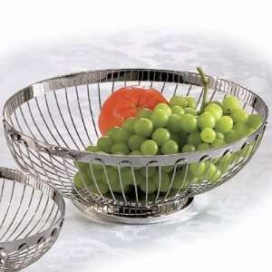 Oval Bread / Serving Basket With Spokes   18 10 Stainless 