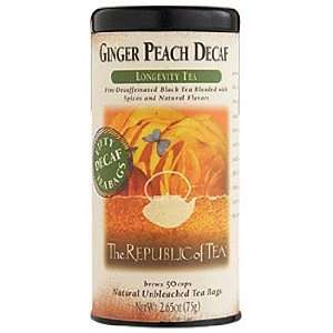 The Republic of Tea, Ginger Peach Black Decaf Tea, 50 Count