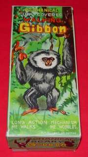 MECHANICAL SCARY GIBBON WIND UP BOXED JAPAN 1950S  
