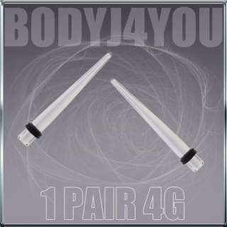 4G UV ACRYLIC Ear Tapers   Stretchers   CLEAR   1 Pair  