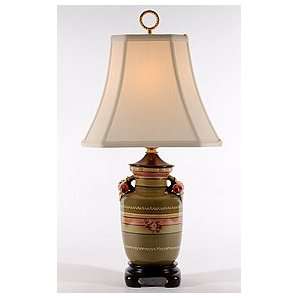 com Bradburn Avonette Green & Blush Traditional Porcelain Table Lamp 