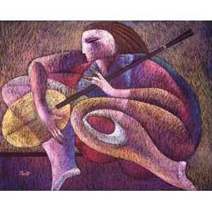 Woman with Lute II    Print 