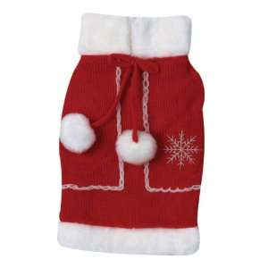 East Side Collection Acrylic Snowflake Pom Pom Dog Sweater, XX Small 