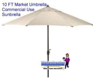 New 10FT Commercial Cafe Bar SUNBRELLA Market Umbrella TAN