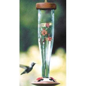  Schrodt Floral Applique Clear Glass HummingBird Lantern 