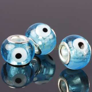 Murano Blue Lampwork Glass Angels Eye Charm Beads 20PC  