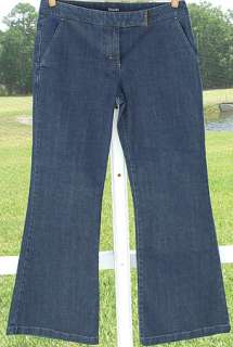 classic blue denim dress wide leg cotton spandex pants size 2 usa 