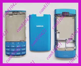 New Full Blue Housing Cover Case For Nokia X3 02 +Keypad  