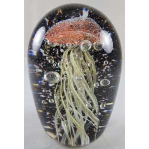  Glass Glow in the Dark Jellyfish Paperweight