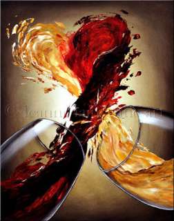 HEART LOVE RED WINE ART GICLEE OF LEANNE LAINE PAINTING  