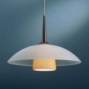   Jas Down Light Fixture with Outer White Glass Shade and Inner Glass S