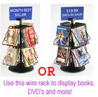 New 2 Tier 8 Open Shelf Pocket Black Countertop DVD Book Literature 