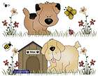PUPPY DOGS WALL BORDER PUPPIES BEES BUGS BABY GIRL BOY NURSERY 