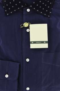 New $425 Borrelli Navy Blue Shirt 15.5/39   ** SALE **  