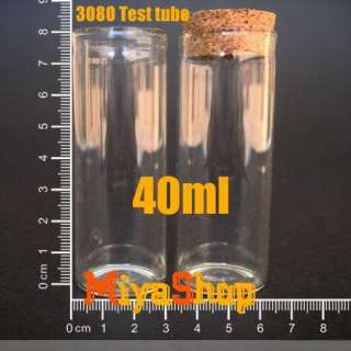 500pcs Glass Bottle Vial Cork 40ml Test tube 3080  