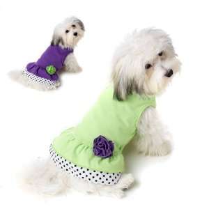    Petrageous Polka Dot Ruffle Dog Dress M Purple