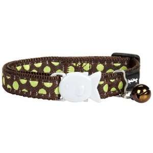 Red Dingo Designer Collar   Green Spots on Brown   One Size Fits All 
