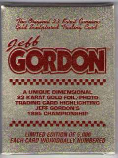 JEFF GORDON 1995 Championship 23 Karat Gold Card 23KT  