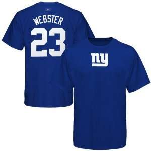   York Giants #23 Corey Webster Royal Blue Scrimmage Gear Player T shirt