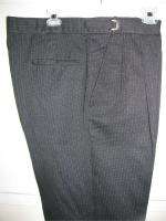BLACK STRIPE 100% WORSTED WOOL PLEATED TUX PANTS BY LORD WEST, SIZE 37 