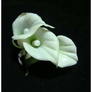    NEW Small White Calla Lily Hair Flower Clip, Limited. Beauty